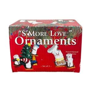 Vintage S’more Love Ornaments Set of 2 – Figurines, Hand-Painted Polystone Boxed